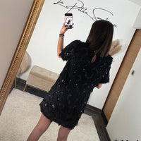 ROBE SEQUINS NOIR LESLIE