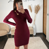 ROBE PULL BORDEAUX SOLEIL