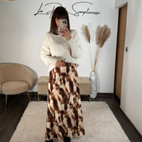 JUPE BEIGE ET MARRON LENA