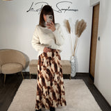JUPE BEIGE ET MARRON LENA