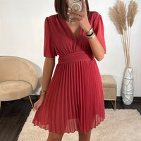 ROBE COURTE VIEUX ROSE/TERRACOTTA RACHEL