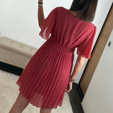 ROBE COURTE VIEUX ROSE/TERRACOTTA RACHEL