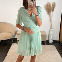 ROBE COURTE VERT D'EAU RACHEL