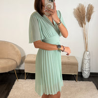 ROBE COURTE VERT D'EAU RACHEL