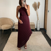 ROBE ASYMETRIQUE BORDEAUX GAZIA