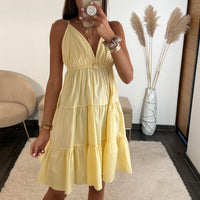 ROBE COURTE JAUNE SOLEIL