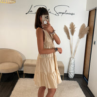 ROBE COURTE BEIGE SOLEIL