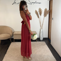 ROBE DOS NU VIEUX ROSE/TERRACOTTA BIANCA