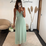 ROBE DOS NU VERT D'EAU BIANCA