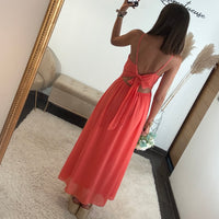 ROBE DOS NU CORAIL BIANCA