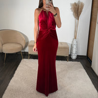 ROBE BORDEAUX VELOURS OCEANE