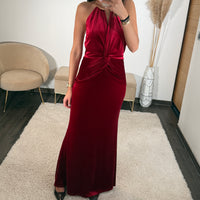 ROBE BORDEAUX VELOURS OCEANE