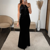 ROBE NOIRE VELOURS OCEANE