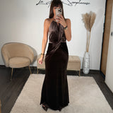 ROBE CHOCO VELOURS OCEANE