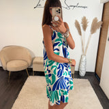 ROBE BLEU ET VERTE ADELE