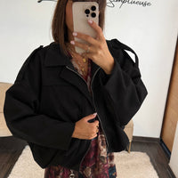 VESTE SUEDINE NOIR ZANA