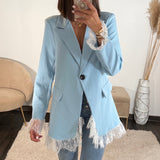 BLAZER BLEU DENTELLE ZELLY - La Petite Somptueuse