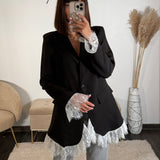 BLAZER NOIR DENTELLE ZELLY - La Petite Somptueuse
