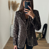 BLAZER SEQUINS MARRON - La Petite Somptueuse