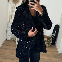 BLAZER SEQUINS NOIR - La Petite Somptueuse