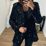 BLAZER SEQUINS NOIR - La Petite Somptueuse