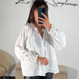 BLOUSE BLANCHE BRODEE CASSY - La Petite Somptueuse