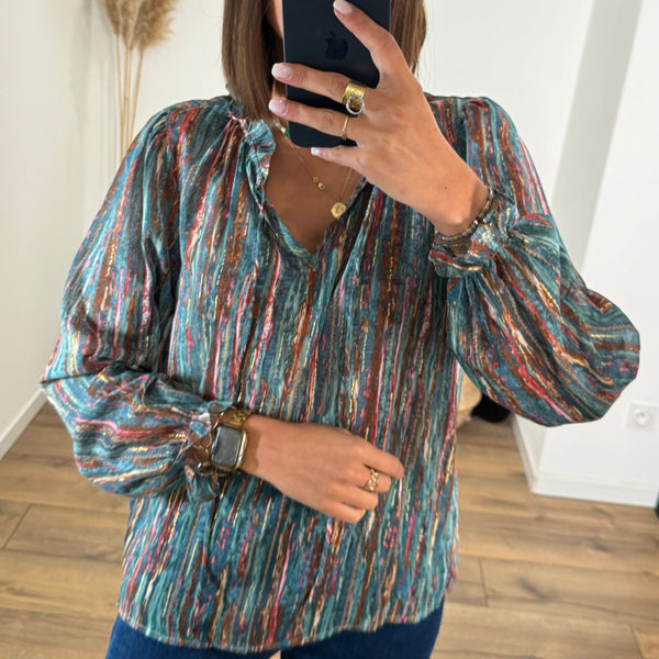 BLOUSE BLEUE ROYA - La Petite Somptueuse