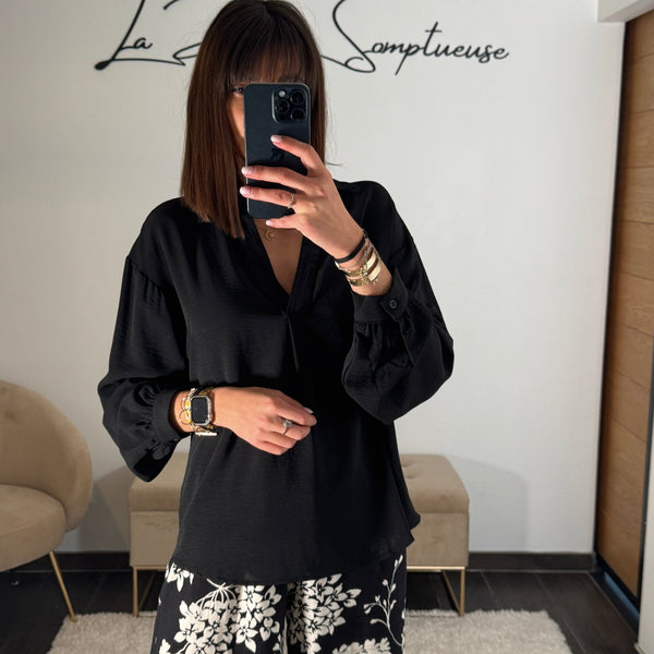 BLOUSE NOIRE ALICIA - La Petite Somptueuse