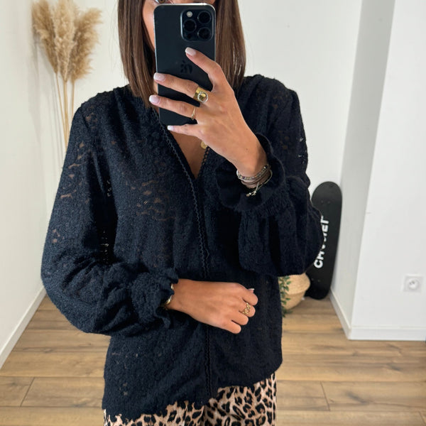 BLOUSE NOIRE AMELIA - La Petite Somptueuse