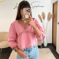 BLOUSE ROSE SUN - La Petite Somptueuse