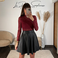 BODY DENTELLE BORDEAUX YAEL - La Petite Somptueuse