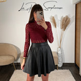 BODY DENTELLE BORDEAUX YAEL - La Petite Somptueuse