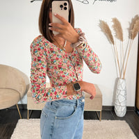 BODY FLEURI ECRU NOUMA - La Petite Somptueuse