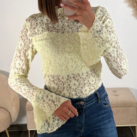 BODY JAUNE DENTELLE VICKIE - La Petite Somptueuse