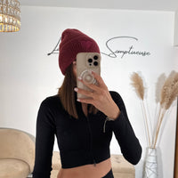 BONNET COEUR BORDEAUX - La Petite Somptueuse