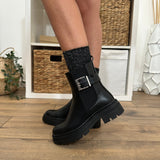 BOOTS NOIRES A BOUCLE HAILEY - La Petite Somptueuse