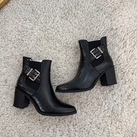 BOOTS NOIRES CROCO SOLENE - La Petite Somptueuse