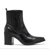 BOOTS NOIRES CROCO YAEL - La Petite Somptueuse