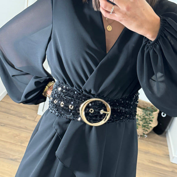 CEINTURE SEQUINS NOIRES - La Petite Somptueuse