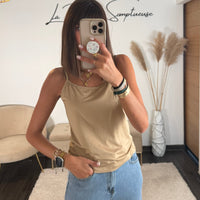 CHEMISE A CARREAUX + TOP BEIGE ALOIS - La Petite Somptueuse