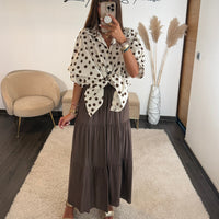 CHEMISE A POIS BLANCHE - La Petite Somptueuse