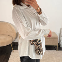 CHEMISE BLANCHE NOUEE LEOPARD HELLY - La Petite Somptueuse