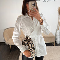 CHEMISE BLANCHE NOUEE LEOPARD HELLY - La Petite Somptueuse