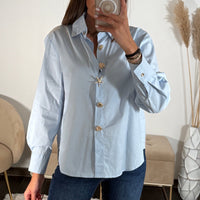 CHEMISE COQUILLAGE BLEU - La Petite Somptueuse