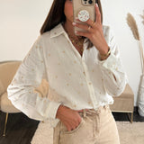 CHEMISE GAZE DE COTON COEURS GOLD - La Petite Somptueuse