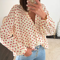 CHEMISE GAZE DE COTON FLEURI SELIA - La Petite Somptueuse