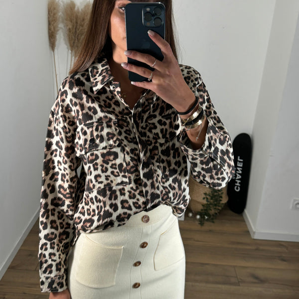 CHEMISE JEAN LEOPARD - La Petite Somptueuse