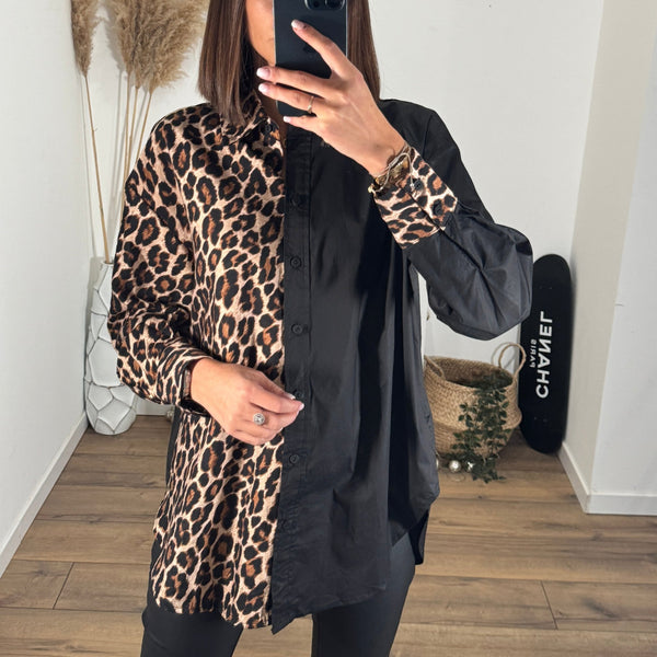 CHEMISE LEOPARD ET NOIR DANAE - La Petite Somptueuse