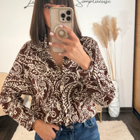 CHEMISE MARRON ELOISE - La Petite Somptueuse