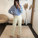 CHEMISE RAYEE BLEU GWEN - La Petite Somptueuse